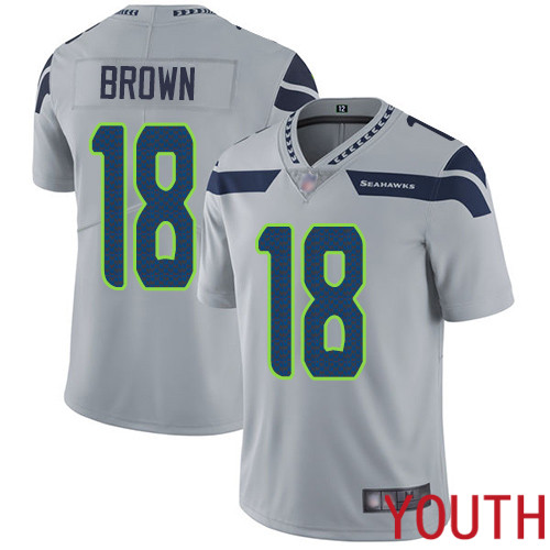 Seattle Seahawks Limited Grey Youth Jaron Brown Alternate Jersey NFL Football 18 Vapor Untouchable